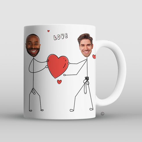Personalised One Line Love Gay Mug